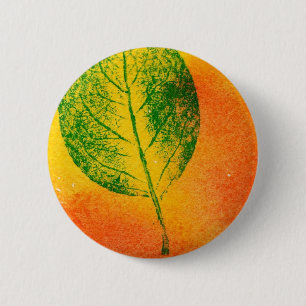 Macaron Rond 5 Cm Bouton d'impression de la nature feuille