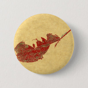 Macaron Rond 5 Cm Bouton d'impression de la nature feuille