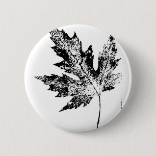 Macaron Rond 5 Cm Bouton d'impression de la nature feuille