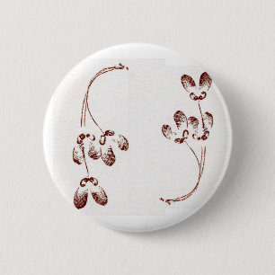 Macaron Rond 5 Cm Bouton d'impression de la nature feuille