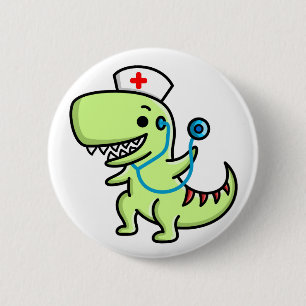 Macaron Rond 5 Cm Bouton d'infirmière de T-rex