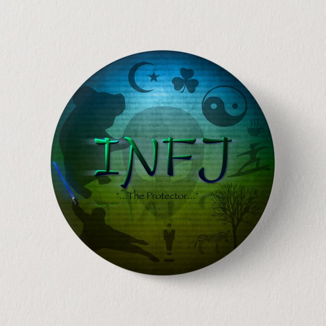Macaron Rond 5 Cm Bouton d'INFJ (Devant)