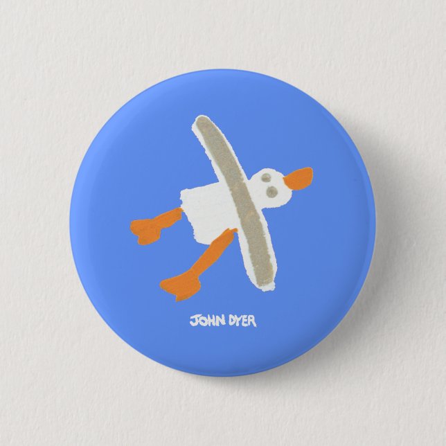Macaron Rond 5 Cm Bouton d'insigne d'art : Mouette de tinctorial de (Devant)