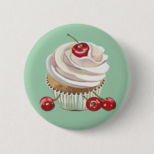 Macaron Rond 5 Cm Bouton d'insigne de petit gâteau de cerise de