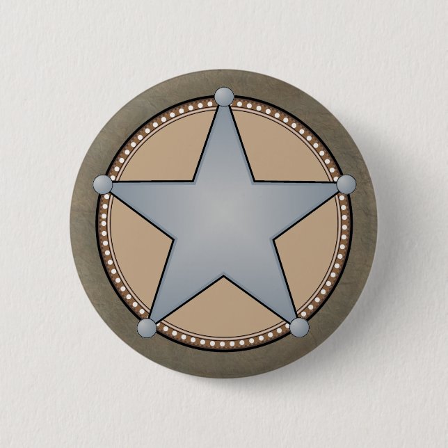 Macaron Rond 5 Cm Bouton d'insigne de Sherriff (Devant)