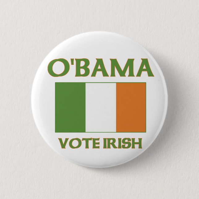 Macaron Rond 5 Cm Bouton d'Irlandais de vote d'Obama (Devant)