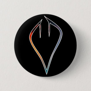 Macaron Rond 5 Cm Bouton divisé de coeur de ciel