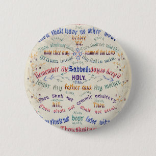 Macaron Rond 5 Cm Bouton Dix Commandements