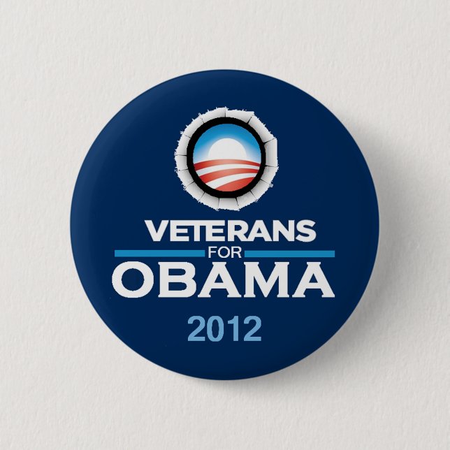 Macaron Rond 5 Cm Bouton d'Obama 2012 (Devant)