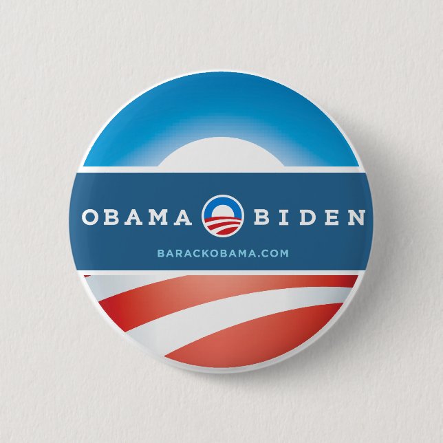 Macaron Rond 5 Cm Bouton d'Obama 2012 (Devant)