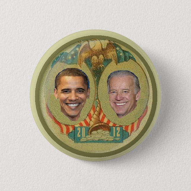 Macaron Rond 5 Cm Bouton d'Obama 2012 (Devant)
