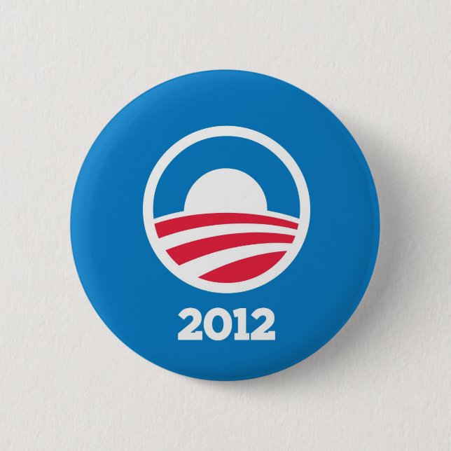 Macaron Rond 5 Cm Bouton d'Obama 2012 (Devant)