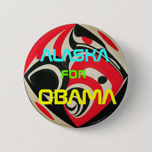 Macaron Rond 5 Cm Bouton d'Obama Alaska