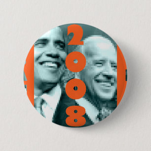 Macaron Rond 5 Cm Bouton d'Obama Biden 2008