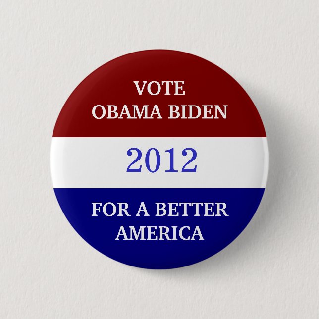 Macaron Rond 5 Cm Bouton d'OBAMA BIDEN 2012 (Devant)