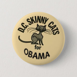 Macaron Rond 5 Cm Bouton d'Obama D.C. Skinny Cats