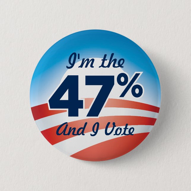 Macaron Rond 5 Cm Bouton d'Obama de 47 pour cent (Devant)