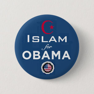 Macaron Rond 5 Cm Bouton d'Obama de l'ISLAM