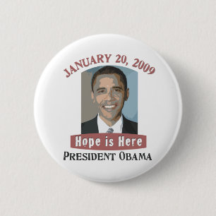 Macaron Rond 5 Cm Bouton d'Obama d'inauguration