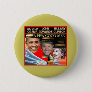 Macaron Rond 5 Cm Bouton d'Obama Edwards Hillary