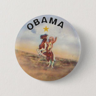 Macaron Rond 5 Cm Bouton d'Obama/Natif américain