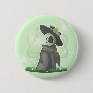 Macaron Rond 5 Cm Bouton docteur de la peste verte
