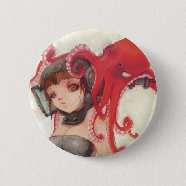 Macaron Rond 5 Cm Bouton d'Octogirl (Devant)