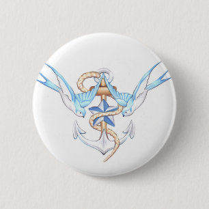 Macaron Rond 5 Cm bouton d'oiseaux