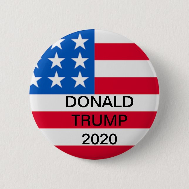 Macaron Rond 5 Cm Bouton DONALD TRUMP pour Président 2020 (Devant)