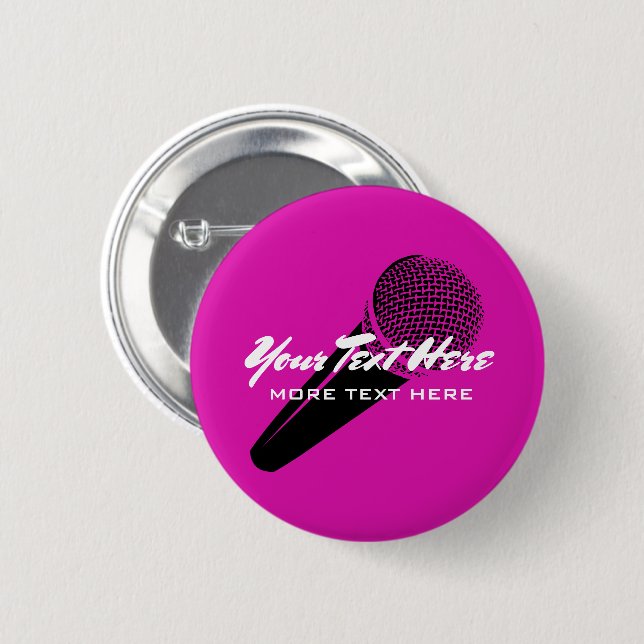 Macaron Rond 5 Cm Bouton d'option karaoké micro audio personnalisé (Devant & derrière)