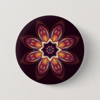 Macaron Rond 5 Cm Bouton d'or de fractale de Lotus