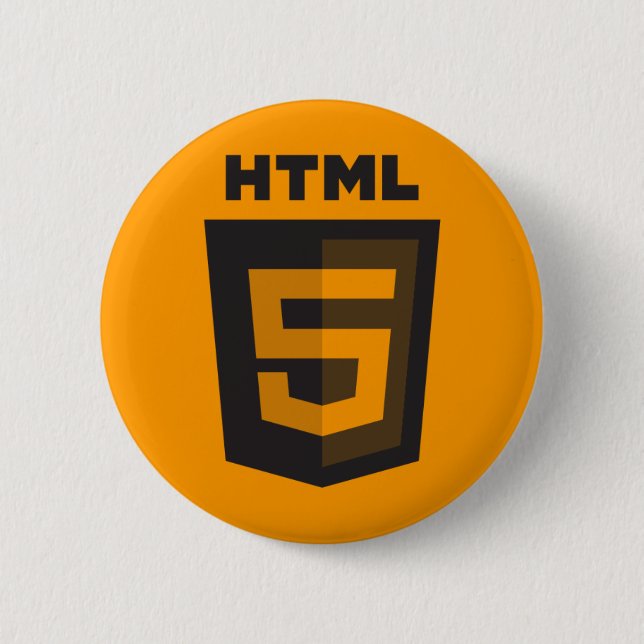 Macaron Rond 5 Cm Bouton d'orange de HTML 5 (Devant)