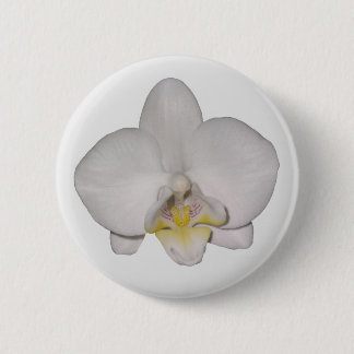 Macaron Rond 5 Cm Bouton d'orchidée blanche