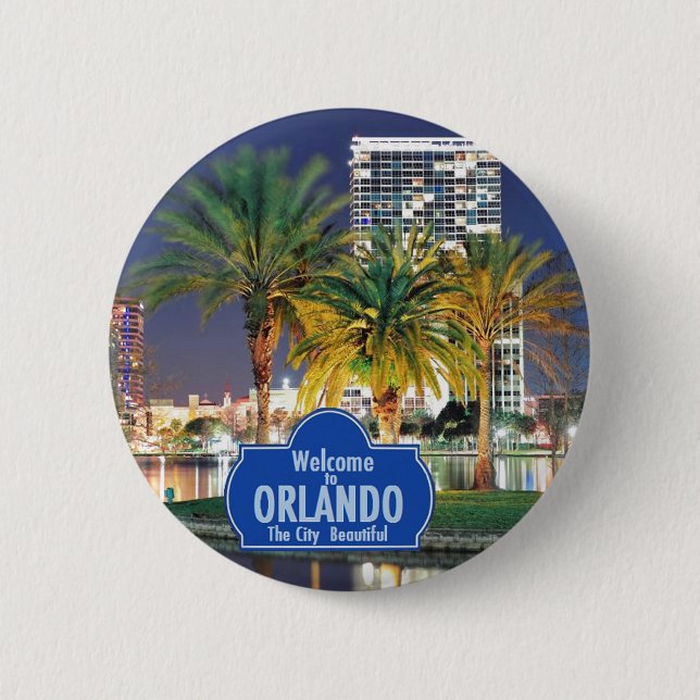 Macaron Rond 5 Cm Bouton d'Orlando la Floride (Devant)