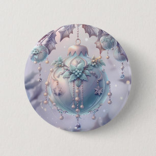 Macaron Rond 5 Cm Bouton d'ornement de Noël