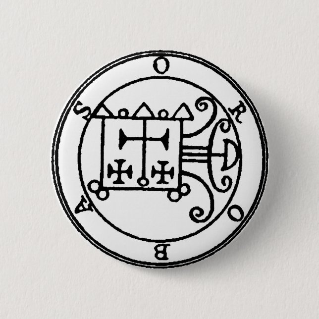Macaron Rond 5 Cm Bouton d'Orobas Sigil (Devant)