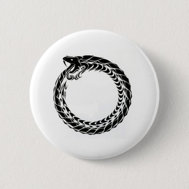 Macaron Rond 5 Cm Bouton d'Ouroboros (Devant)