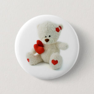 Macaron Rond 5 Cm Bouton d'ours de nounours de Saint-Valentin
