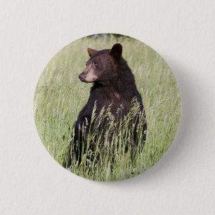 Macaron Rond 5 Cm Bouton d'ours noir
