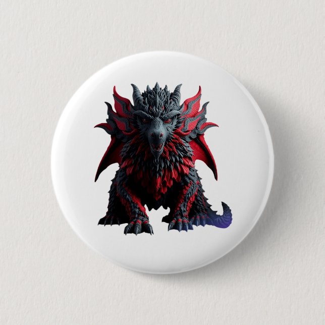 Macaron Rond 5 Cm Bouton Dragon (Devant)