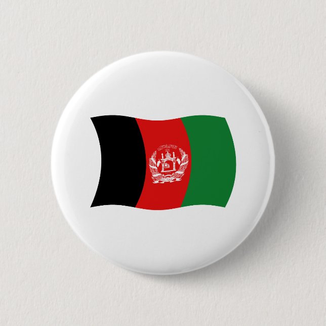 Macaron Rond 5 Cm Bouton Drapeau Afghanistan (Devant)