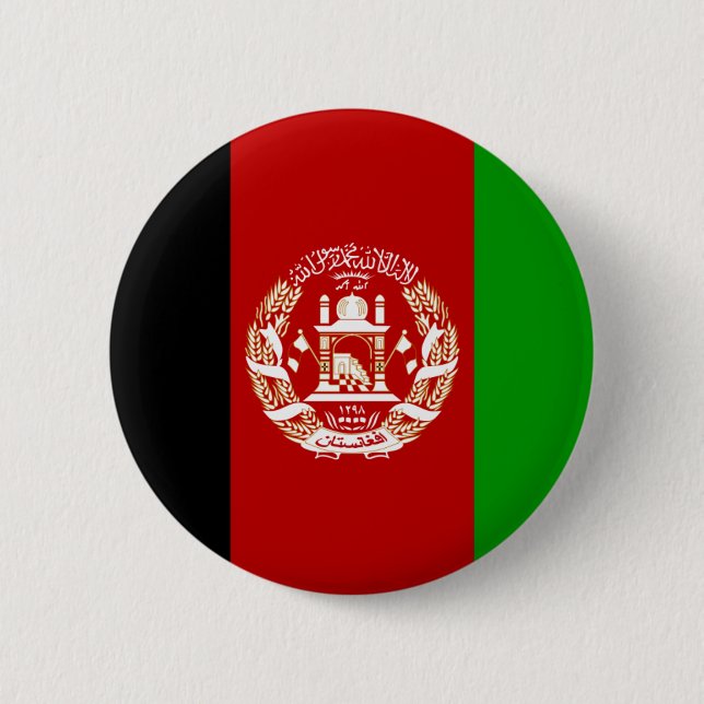 Macaron Rond 5 Cm Bouton Drapeau Afghanistan (Devant)