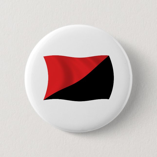 Macaron Rond 5 Cm Bouton Drapeau Anarcho-Syndicalisme (Devant)