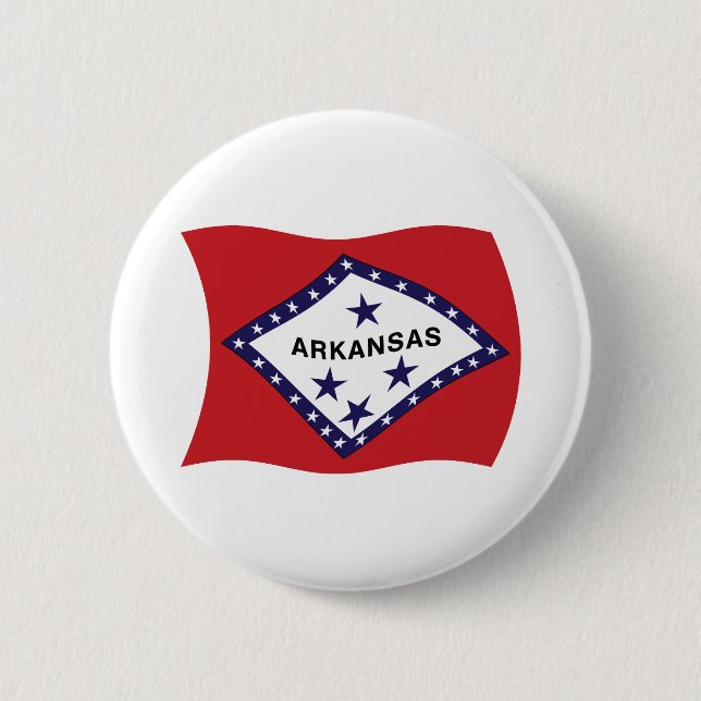 Macaron Rond 5 Cm Bouton Drapeau Arkansas (Devant)
