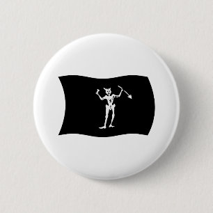 Macaron Rond 5 Cm Bouton Drapeau Barbe Noire