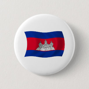 Macaron Rond 5 Cm Bouton Drapeau Cambodge