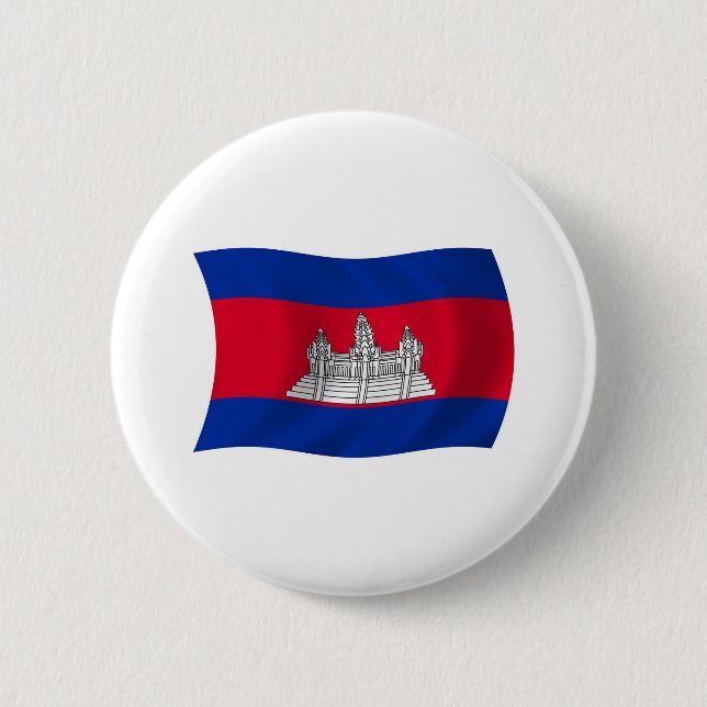 Macaron Rond 5 Cm Bouton Drapeau Cambodge (Devant)
