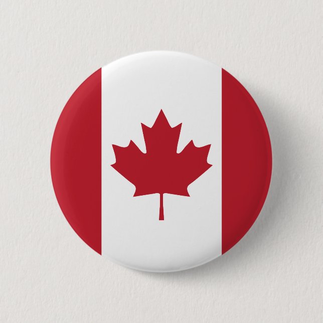 Macaron Rond 5 Cm Bouton Drapeau Canada (Devant)