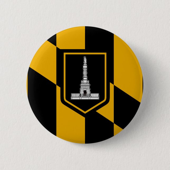 Macaron Rond 5 Cm Bouton Drapeau de Baltimore (Devant)