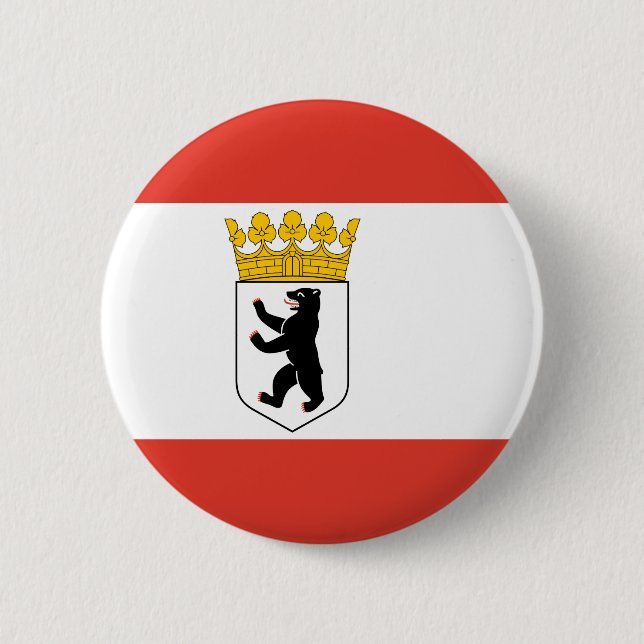 Macaron Rond 5 Cm Bouton Drapeau de Berlin Pinback (Devant)
